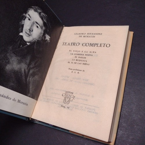 Teatro Completo Por Leandro F. De Moratin -Hardcover -3rd Edition -1963