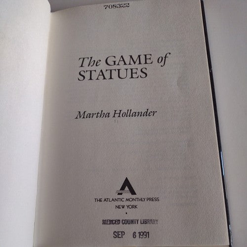 Game of Statues by Martha Hollander -1990 Hardcover -2nd print Poetry&Literature