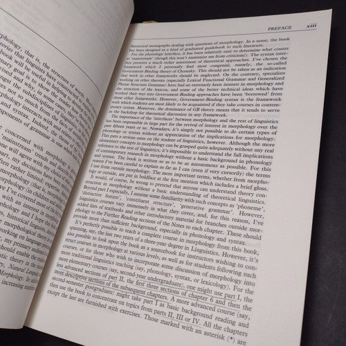 Morphological Theory: An Introduction to Word Structure in Generative Grammar
