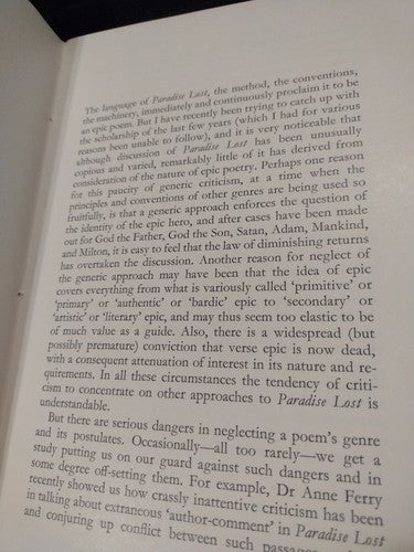 Paradise Lost: A Deliberate Epic, Ernest Sirluck  (1967) Cambridge