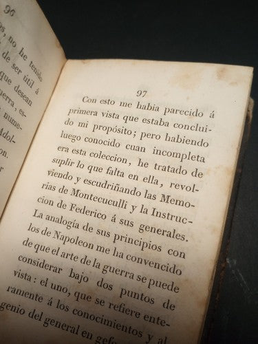 Maximas Militaries De Napoleon 1828 Rare Ex libris Echegaray Leather Hardcover