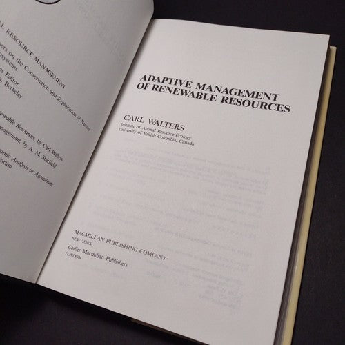 Adaptive Management of Renewable Resources by Carl Walters -Hardcover
