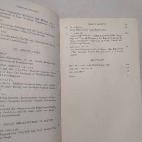 Social Organization by Robert H. Lowie - 1948 Hardcover no dj - Rinehart & Co.