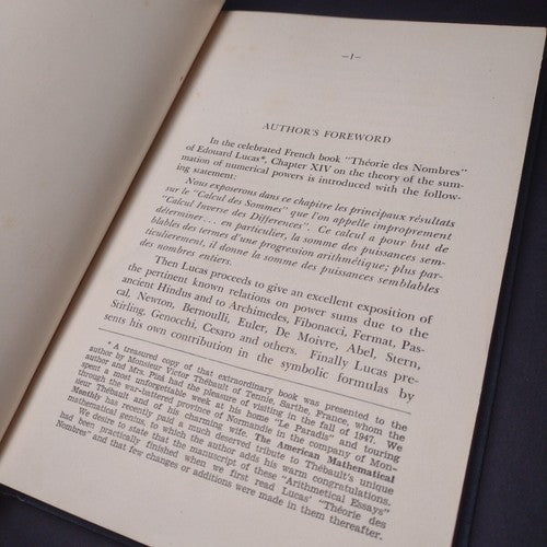 Arithmetical Essays by Pedro A. Piza -Inscribed/Signed by Author -Hardcover 1948