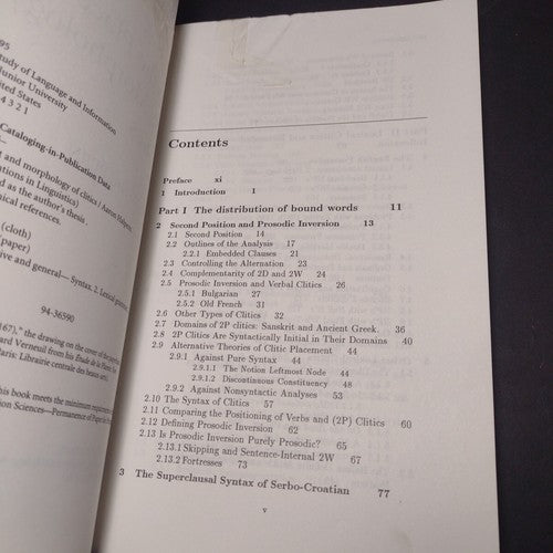 Dissertations In Linguistics: On the Morphology of Clitics by Aaron Halpern 1995