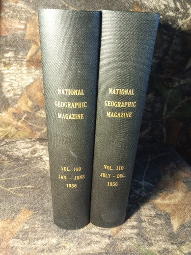 1956 National Geographic Magazine Bound Issues Jan-Dec Vol 1 & 2 HC