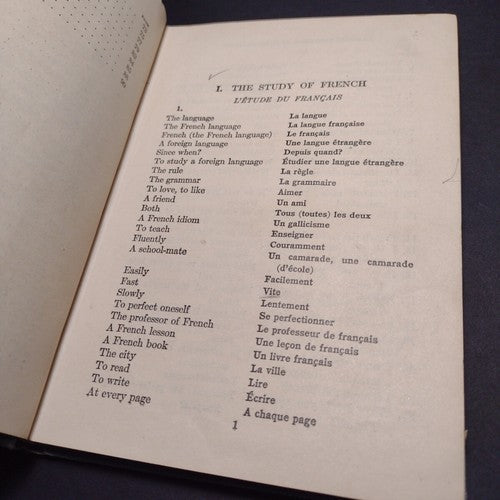 French Phrases and Questions by Moritz Levi -Hardcover -1920 -Vintage French Lit