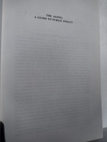 The Aging: A Guide To Public Policy By Bennett Rich -1984 -Hardcover