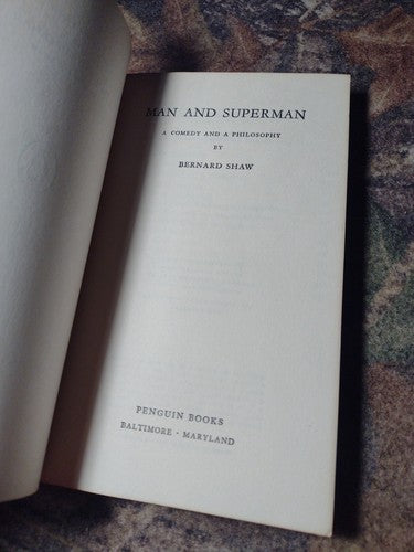 Man and Superman by George Bernard Shaw -1962 -Vintage Paperback -Classic Lit