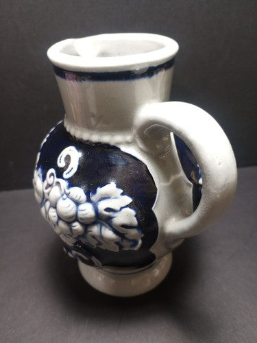 Antique Western German "Fein Schmeckt Der Wein" Glazed Pitcher (5 1/2")