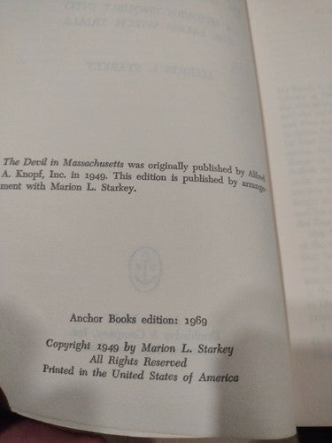 The Devil in Massachusetts : A Modern Enquiry into the Salem Witch Trials by M