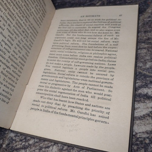 The Political Philosophy of Mr. Gandhi by M. Ruthnaswamy -1922 1st Publication