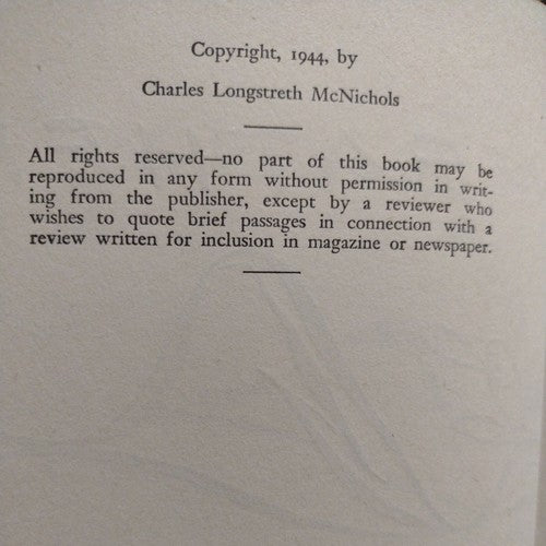 Crazy Weather by Charles L. McNichols 1944 1st edition first Vintage Hardcover
