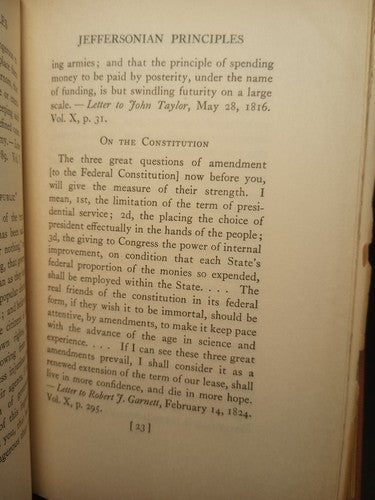 Jeffersonian Principles and Hamiltonian Principles by James Truslow Adams -1932