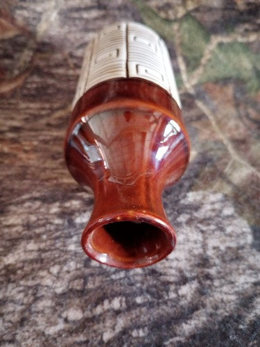 Brown Dual Glazed Bud Vase Stoneware 8 Inch Boho design