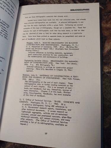 Building Construction: A Guide to Information Sources Howard Bentley -1964 -HC