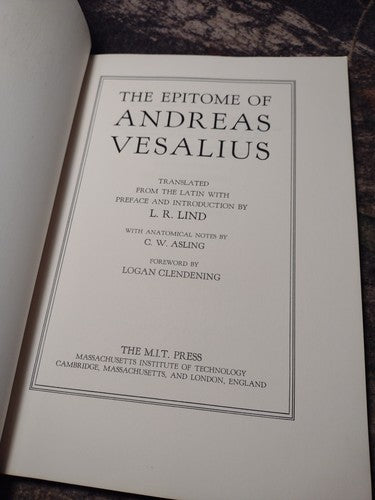 MIT PRESS: The Epitome of Andreas Vesalius by L.R. Lind -1969 Vintage Paperback