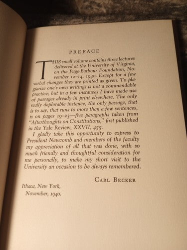 1941 Carl L. Becker MODERN DEMOCRACY  1st Edition HCwDJ
