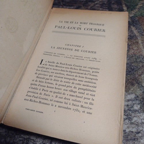 The Tragic Life and Death of Paul-Louis Courier by Robert Gaschet -1923 French