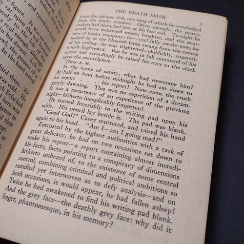 Masterpieces Of Oriental Mystery: Grey Face by Sax Rohmer -1924 -Hardcover Vint.