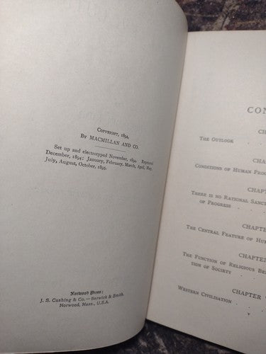 Social Evolution by Benjamin Kidd -1895 New Edition -Hardcover -Social Science