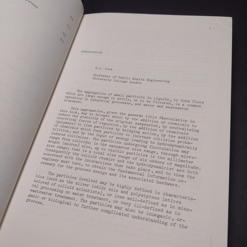 The Scientific Basis of Flocculation by Kenneth Ives -Hardcover 1978 -Ex libris