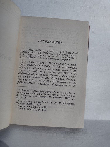 Bibliotheca Romanica 123: Mandragola Por Machiavelli -Undated -Hardcover -Italia