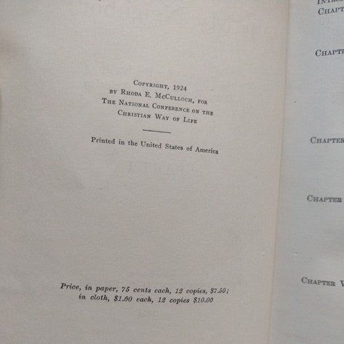 And Who Is My Neighbor? by Rhoda E.McCulloch -1924 -Hardcover -Social Science
