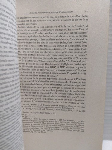Gustave Flaubert Et Le Principe D'Impassibilité Par Marianne Bonwit - 1950 - PB.