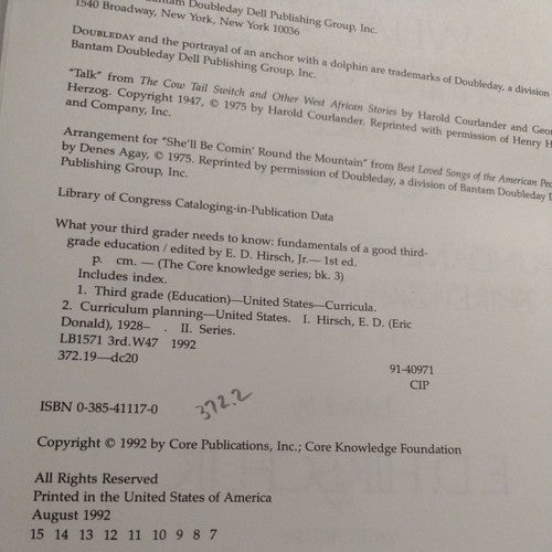 The Core Knowledge Ser.: What Your Third Grader Needs to Know : Fundamentals of…