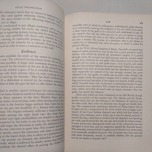 Social Organization by Robert H. Lowie - 1948 Hardcover no dj - Rinehart & Co.