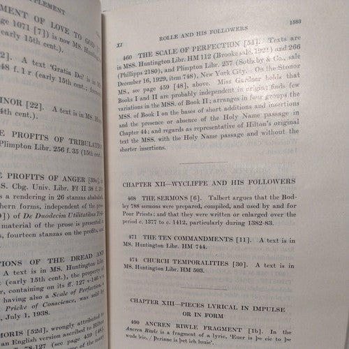 A Manual Of Middle English, 1050-1400 By John Wells -7th Supplement -1938 -HC