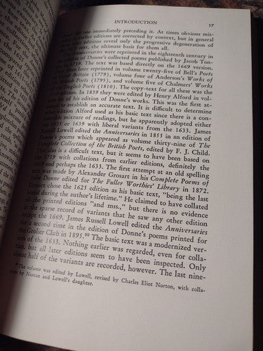John Donne: The Anniversaries by Frank Manley -1968 -Hardcover -2nd Printing