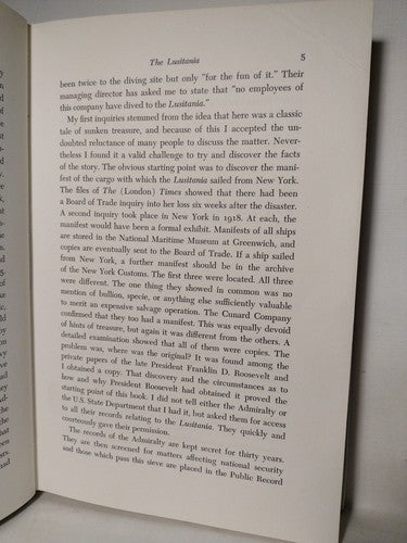 The Lusitania by Colin Simpson -1973 -HCwDJ -Illustrated -1st US Edition -ExLib.
