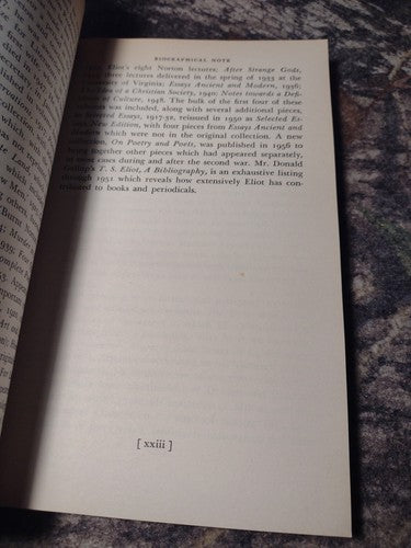 The Achievement Of T.S. Eliot: An Essay on the Nature of Poetry F.O. Matthiessen