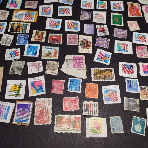 Vintage International Stamp Lot (D1) -Mixed On/Off Paper (Netherlands, US, +)