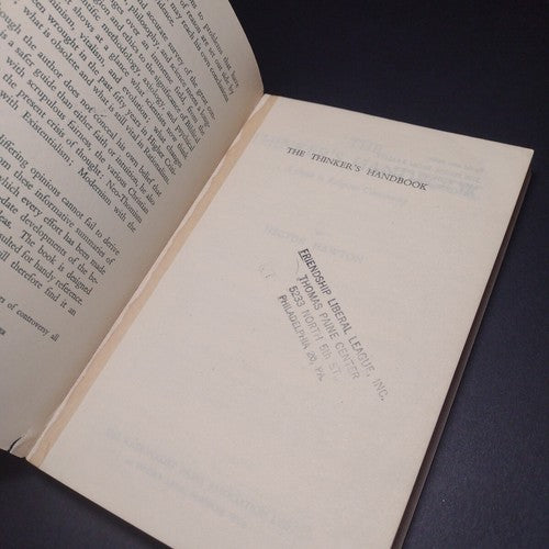 The Thinker's Handbook by Hector Hawton -Paperback -1959 -Second Impression