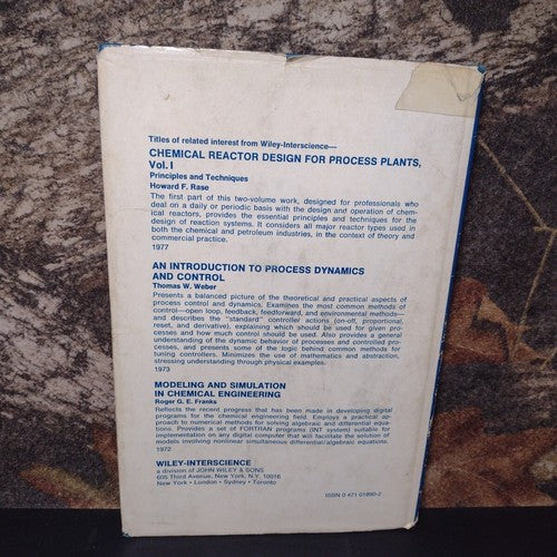 Chemical Reactor Design For Process Plants Volume 2 by Howard Rase -1971 -1st Ed
