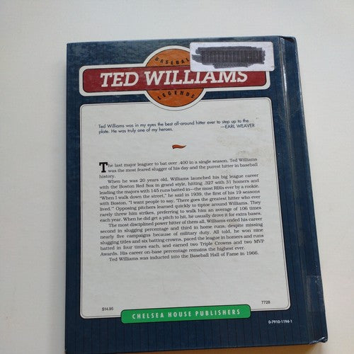 Baseball Legends Ser.: Ted Williams by Rick Wolff (1989, Hardcover)