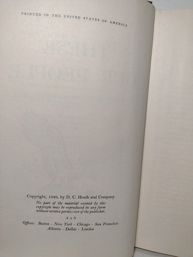 These Our People by R. A. Schermerhorn -1949 -HCnoDJ -Literature