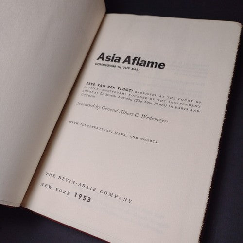 Asia Aflame by Ebed Van Der Vlugt -Hardcover -1953 -Vintage Chinese History