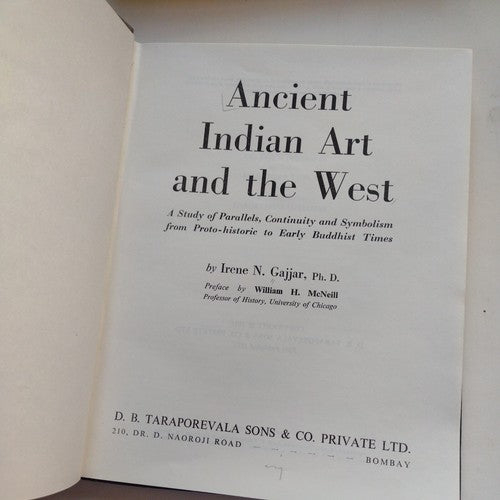 Ancient Indian Art And The West by Irene N. Gajjar PHD -First Edition -1971