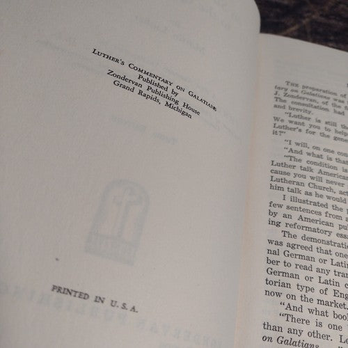 A Commentary On St. Paul's Epistle To The Galatians By Martin Luther 3rd No Date