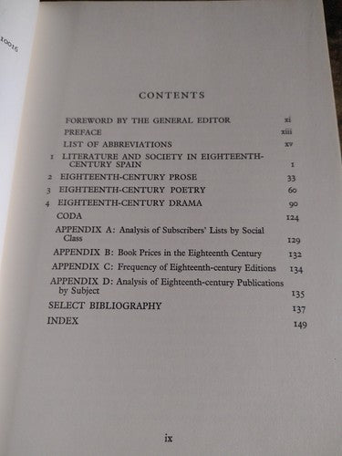 A Literary History Of Spain: The Eighteenth Century Nigel Glendinning