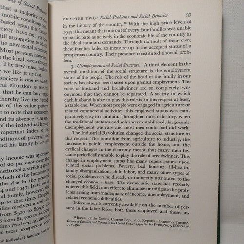 Social Problems by Francis Merrill –1950 -HCnoDJ -1st Edition -Sociology