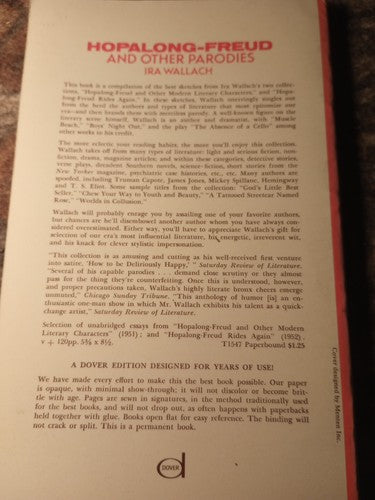 Hop A Long Freud And Other Parodies By Ira Wallach Paperback Vintage Exlibris