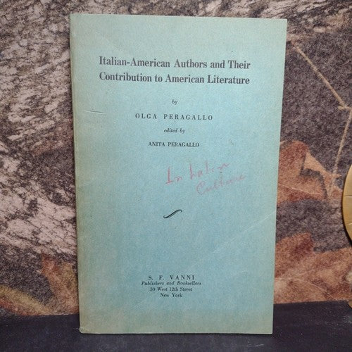 Italian-American Authors and Their Contribution To American Literature Peragallo