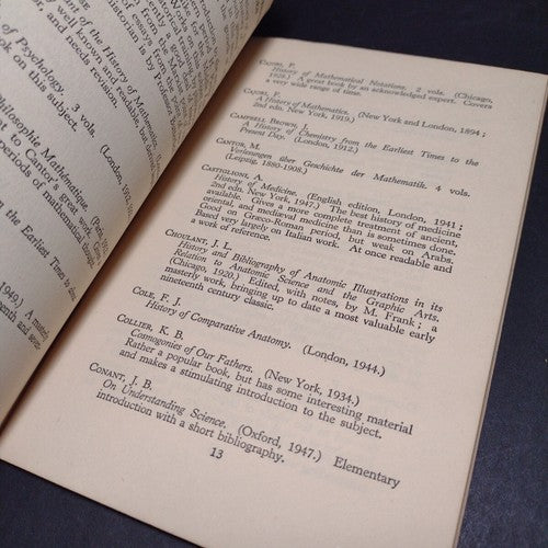 The Early History of Science: A Short Handlist -Paperback 1950 -Scientific Hist.