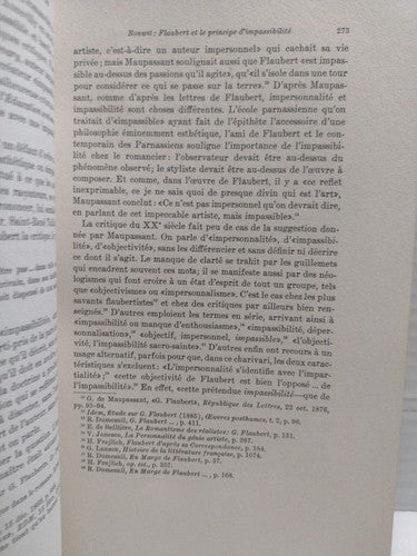 Gustave Flaubert Et Le Principe D'Impassibilité Par Marianne Bonwit - 1950 - PB.