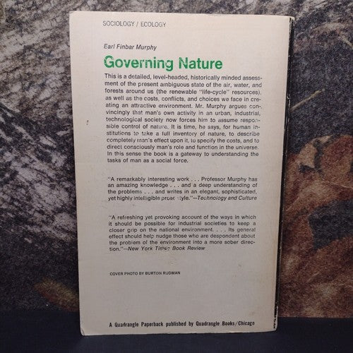 Problems of American Society: Governing Nature by Earl F. Murphy -Paperback 1970